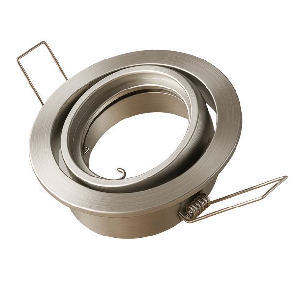 Spot Embutir Circular Plateado Y Movil. Para Dicroica Led