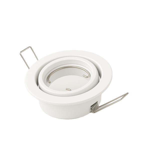 Spot Embutir Circular Blanco Y Movil.