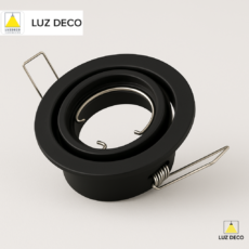 Spot Embutir Circular Negro Y Movil. Para Dicroica Led