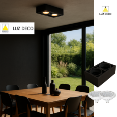 Aplique De Techo Cardanico 2 Luces Movil Para Lampara Ar111