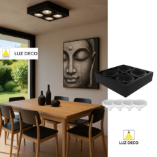 Aplique De Techo Cardanico 4 Luces Movil Para Lampara Ar111