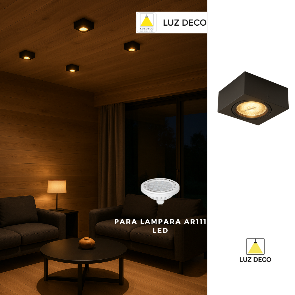 Aplique De Techo Cardanico 1 Luz Movil Para Lampara Ar111 - Imagen 2
