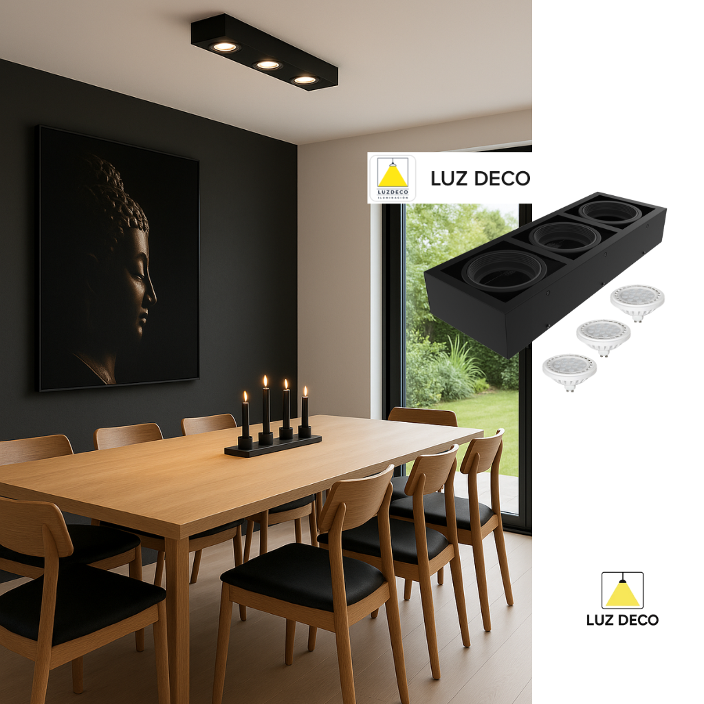 Aplique De Techo Cardanico 3 Luces Movil Para Lampara Ar111