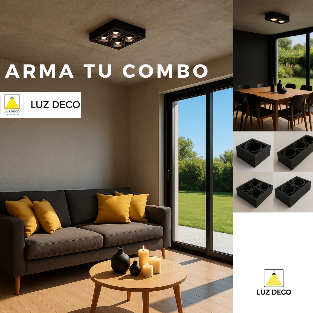 Aplique De Techo Cardanico 2 Luces Movil Para Lampara Ar111 - Imagen 2