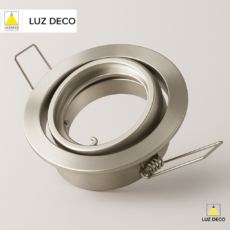 Spot Embutir Circular Plateado Y Movil. Para Dicroica Led