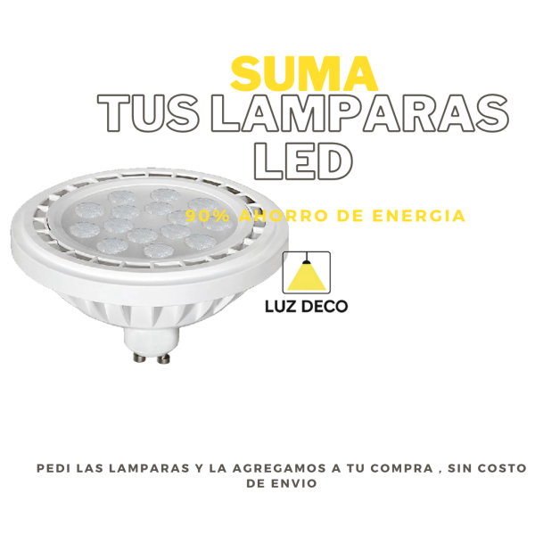 Aplique De Techo Cardanico 4 Luces Movil Para Lampara Ar111 - Imagen 2