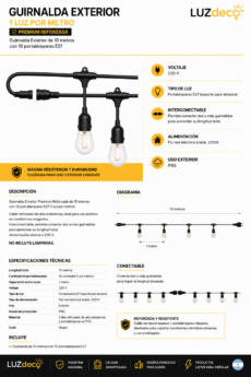 Guirnalda 1 luz x metro Premium 10 metros