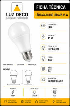 Lámpara Bulbo Gota 15W Cálida