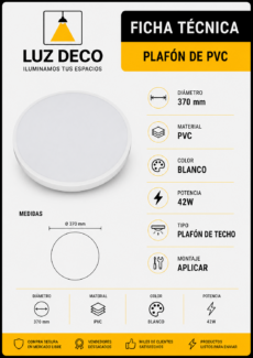 Plafón Redondo PVC de 42W
