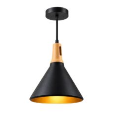 Colgante Moderno Techo negro con detalle de madera