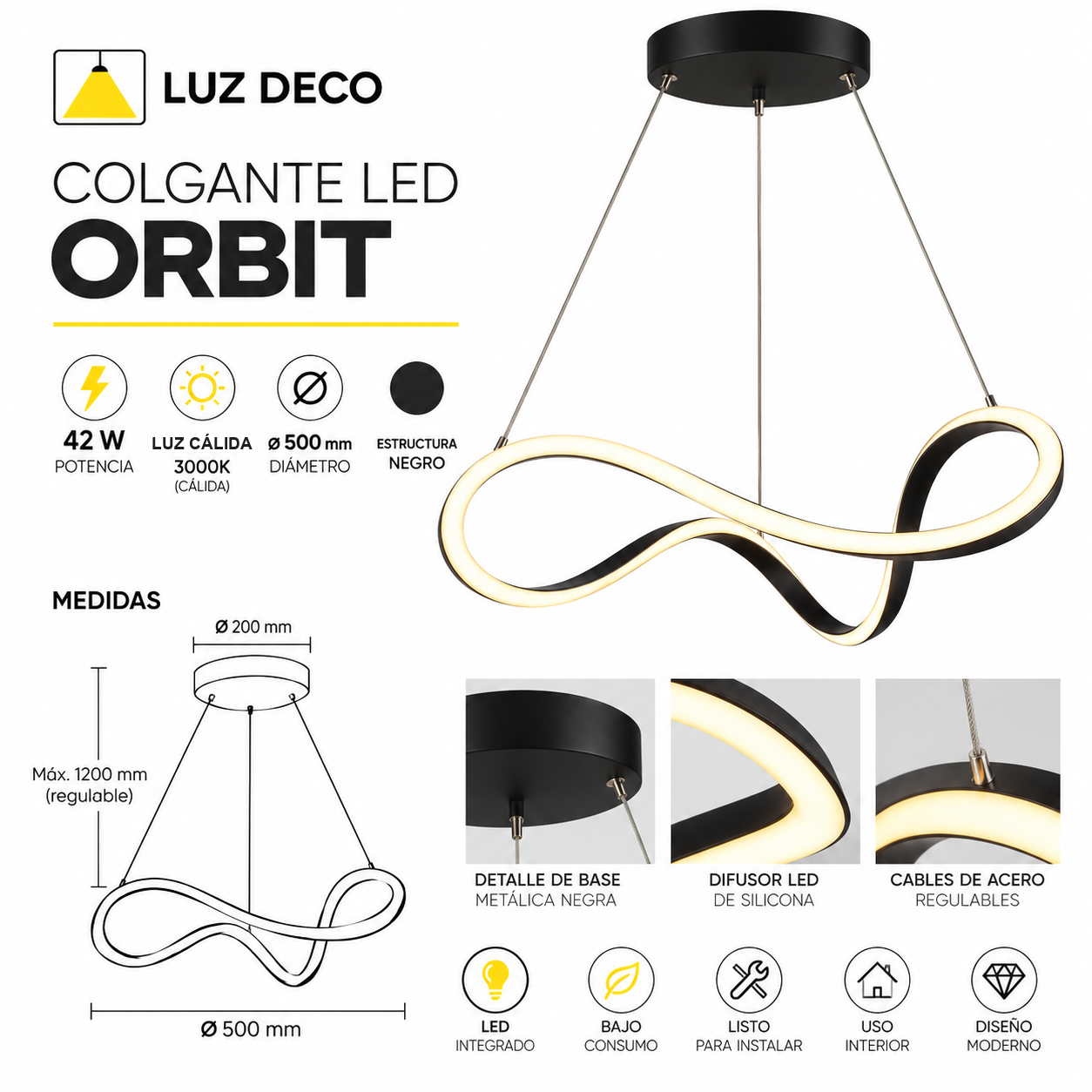 Ficha técnica colgante Orbit 19320-ORBIT