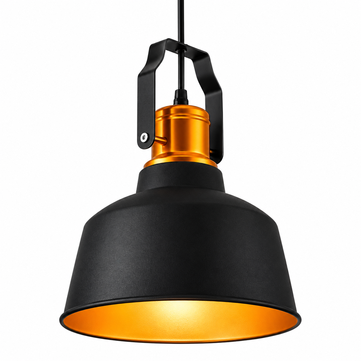Colgante Ímpetu negro y dorado E27