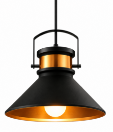 Colgante Arista negro y dorado E27