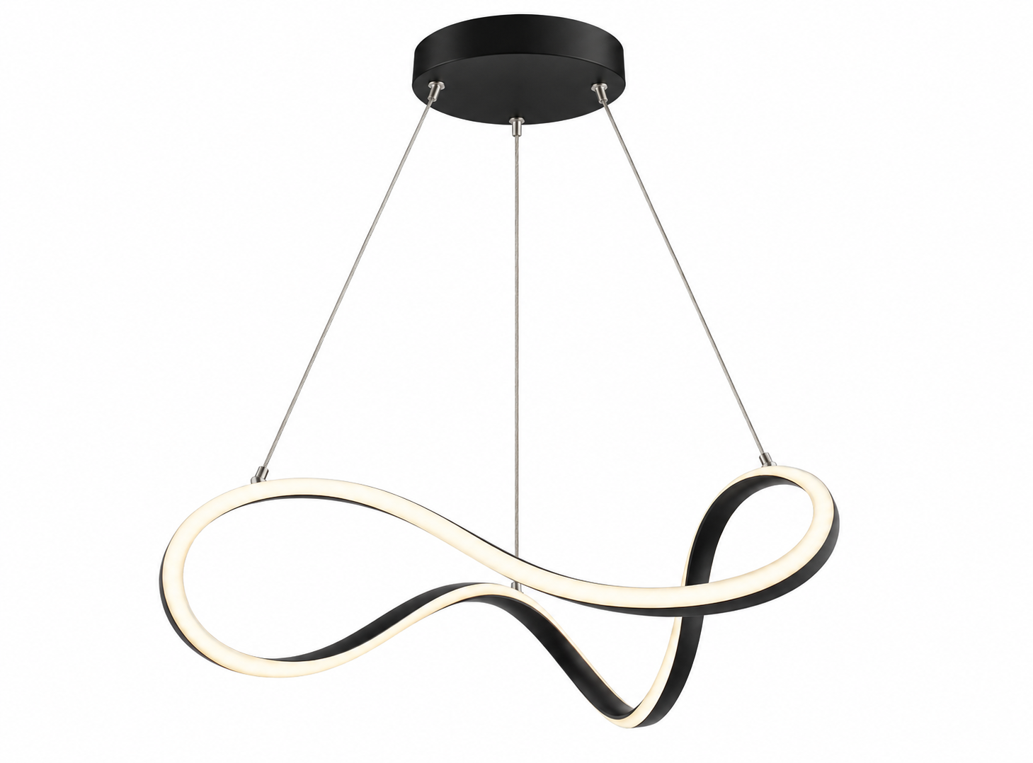 Colgante LED Orbit negro luz cálida 42W