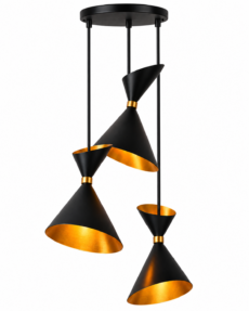 Colgante Aurenza negro y dorado E27