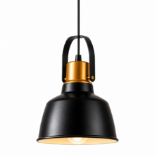 Colgante Orbe negro y dorado E27