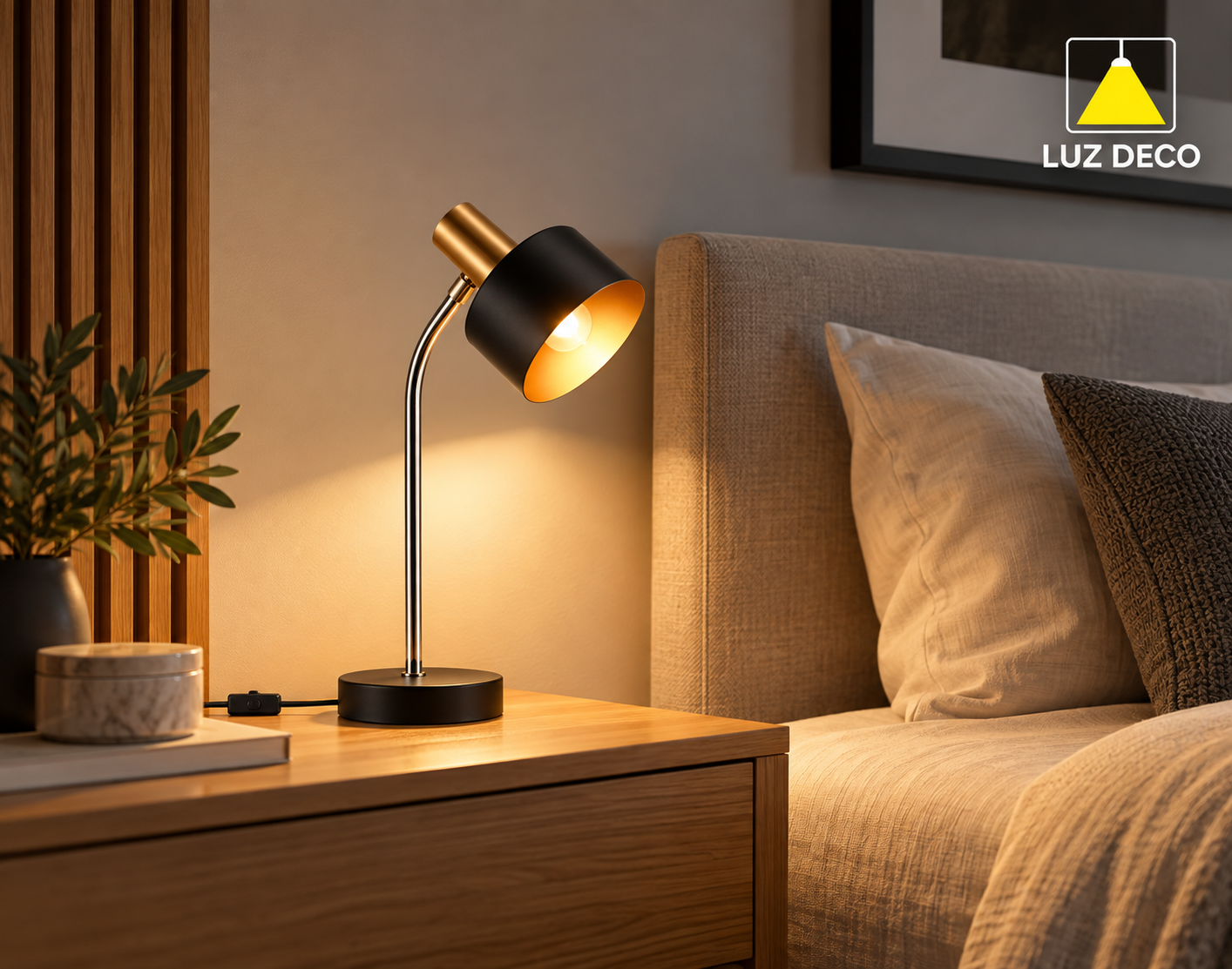 Velador Flex en mesa de luz