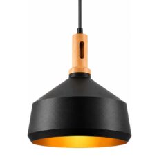 Colgante Nexo negro y dorado E27