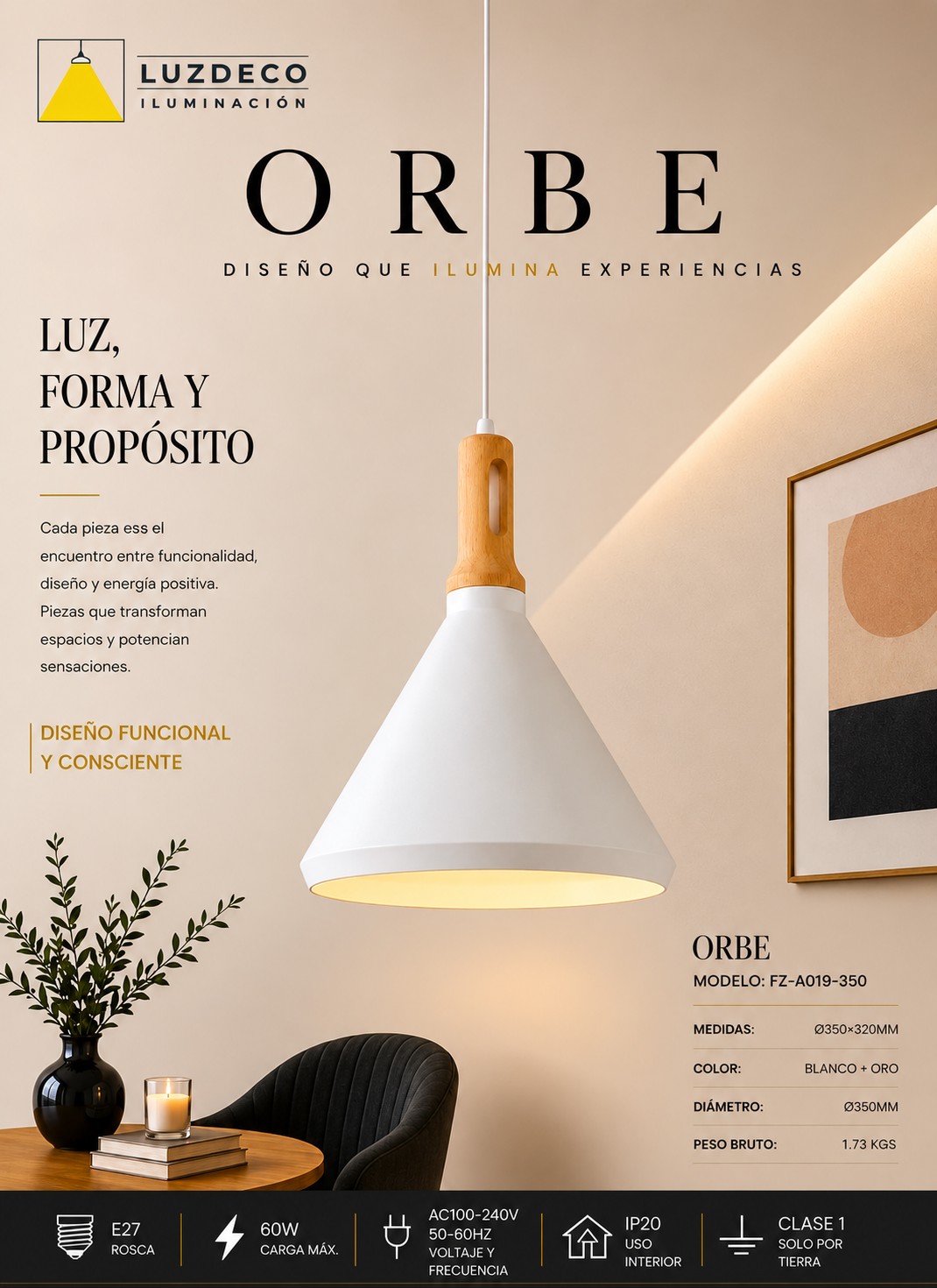 Colgante Orbe E27